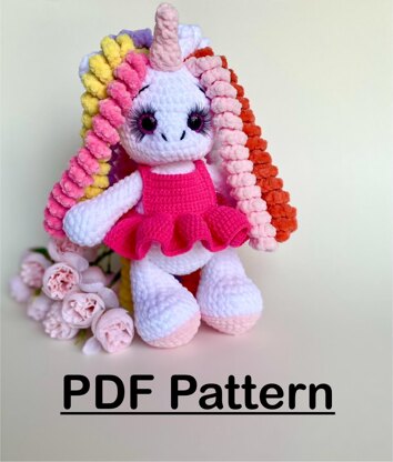 Unicorn ELLIE PDF File Pattern_Amigurumi Crochet toy Pattern