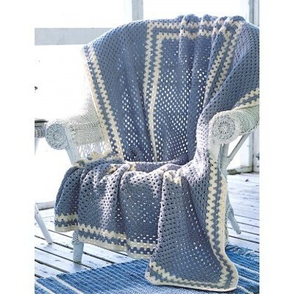 Blue Afghan in Bernat Super Value