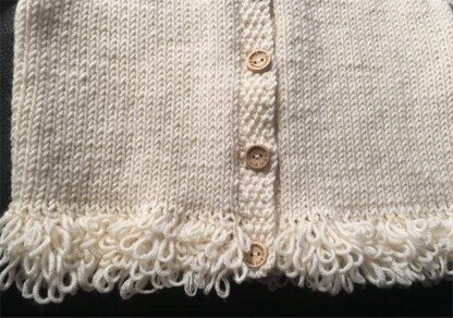Baby Cardigan with loopy trim