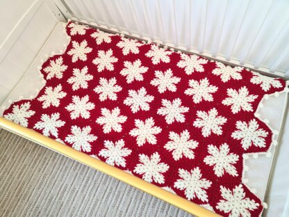 Christmas Snowflakes Afghan Baby Blanket