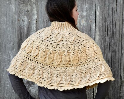 Embossed Leaves Poncho