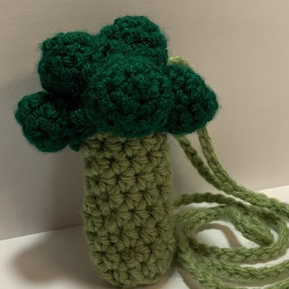 Crochet Broccoli Holder/Pouch/Bag/Necklace for Lighter/Chapstick