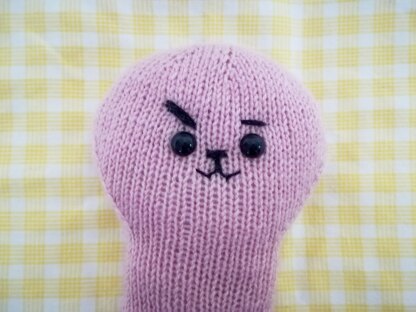 Original Knitting Patterns -Knit a hare COOKY toy, 8 inches tall based on BT21