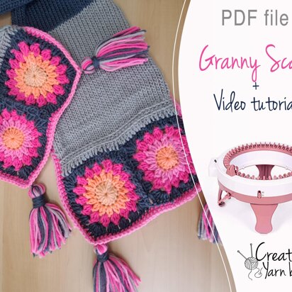 Scarf Sentro machine with granny square