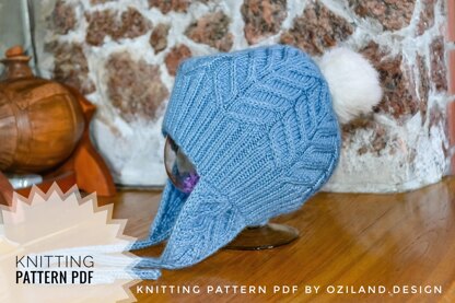 Knitted hat with ear flaps