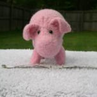 Knitted/Felted Pink Pig