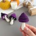 Crochet mushrooms garland no sew pattern Halloween decor Amigurumi pattern ornament