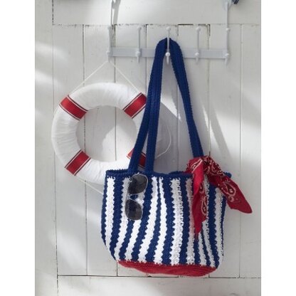 Nautical Striped Bag in Lily Sugar and Cream Solids