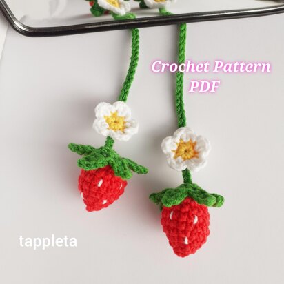 Strawberry car hanging crochet pattern