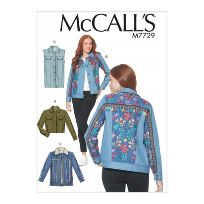 McCall's Misses' Jackets and Vest M7729 - Sewing Pattern