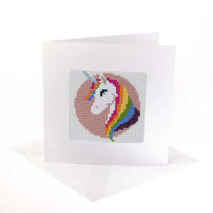 Stitchfinity Unicorn Mini Card Cross Stitch Kit - 13cm x 13cm
