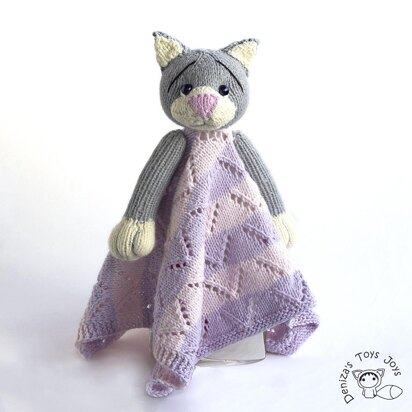 Gray Cat Toy Baby Blanket - knitting pattern