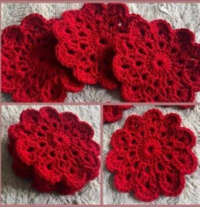 Classic Crochet Flower Coaster Festive Style