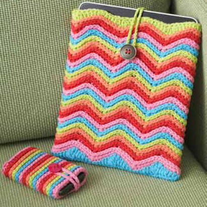 Rainbow Stripes Tablet or Phone Cover in Lily Sugar 'n Cream Solids