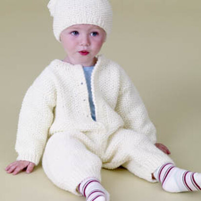 Baby Love Romper and Hat in Lion Brand Pound Of Love - 60242