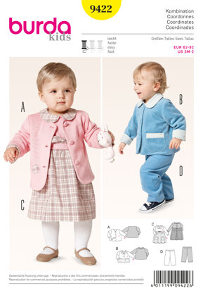 Burda Toddler Jackets, Dress and Pull-On Trousers Pattern