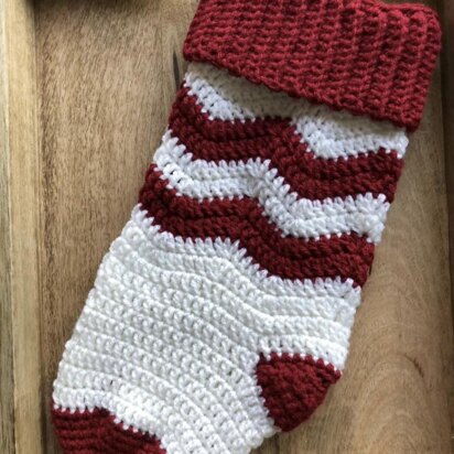 Holly Jolly Chevron Stocking