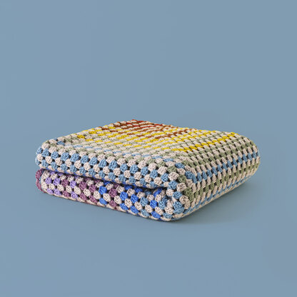 Fireside Granny Square Blanket - Free Throw Crochet Pattern in Paintbox Yarns Simply DK