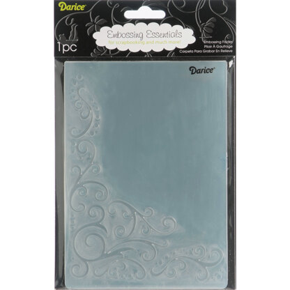Darice Embossing Folder Background 5"X7" - Scroll Flourish Corner