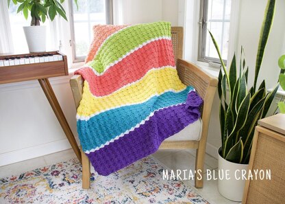 Cross Hatched Shells Crochet Blanket