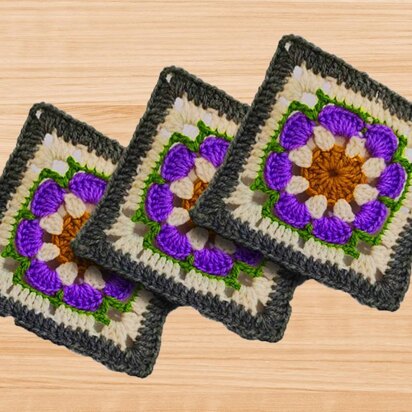 A crochet square motif