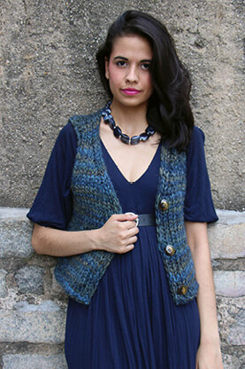 Stillness Cropped Vest in Tahki Yarns Gemini