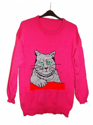 Grey Kitty Cat Jumper