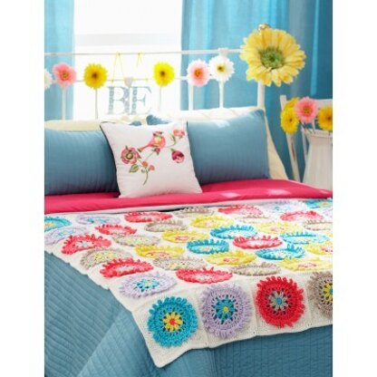 Colorful Cogs Afghan & Pillow in Bernat Super Value