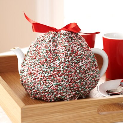Crochet Ridges Tea Cozy in Bernat Handicrafter Cotton Twists