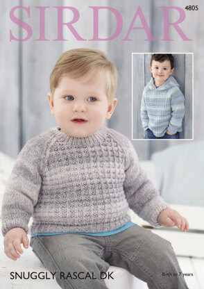 Baby Boy’s and Boy’s Sweaters in Sirdar Snuggly Rascal DK - 4805 - Downloadable PDF
