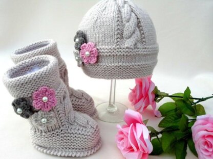 Knitting PATTERN Baby Jacket, Pants, Hat and Shoes Baby Set Nicole