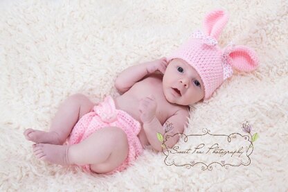 Bunny Wrap and Hat with Rounded Ears