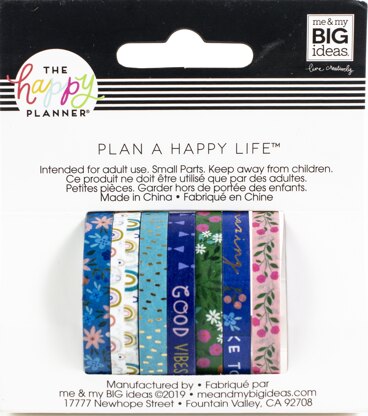 Happy Planner Washi Tape 6mm/6.5yd Each 7/Pkg - Squad Goals