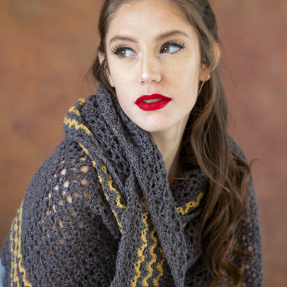 Women's Shawl Branscombe in Universal Yarn Fibra Natura Kingston Tweed - Downloadable PDF