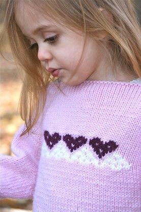 Pink Heart Baby Sweater