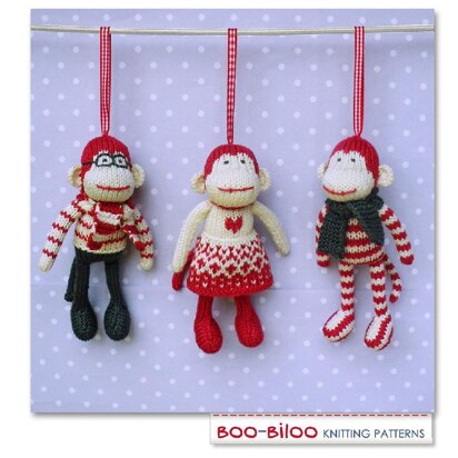 Mini Monkeys Christmas Ornament - knitting pattern