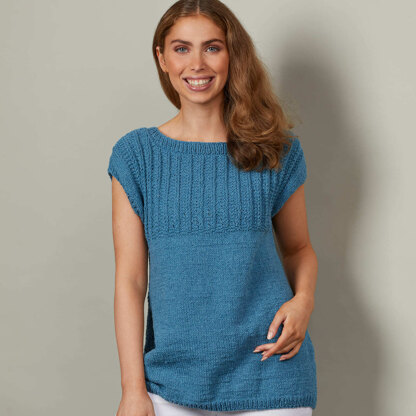 #1327 Ginkgo - Top Knitting Pattern for Women in Valley Yarns Hawley