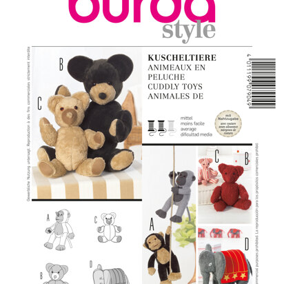 Burda Cuddly Toy Sewing Pattern B7904 - Paper Pattern, Size one size