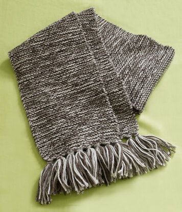 Garter Tweed Scarf in Lion Brand Fishermen's Wool - 80955AD