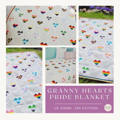 Granny Hearts Pride Blanket - UK Terms