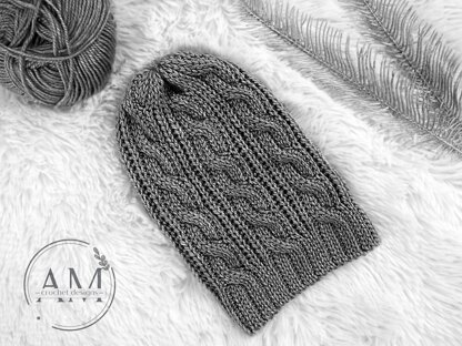 3D cables knit-look beanie