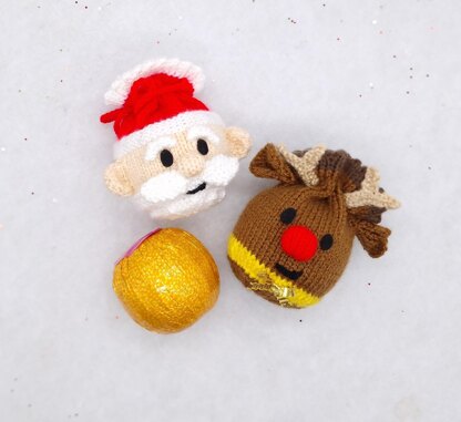 Chocolate Orange Sack Gift Bags - Santa & Reindeer