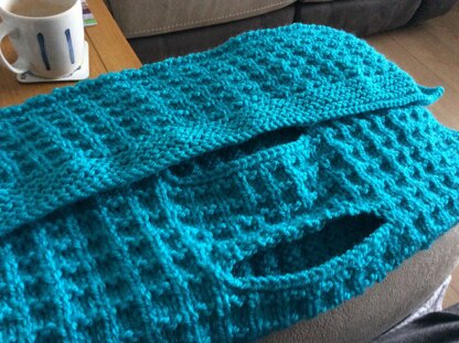 Simple waffle style blanket in two sizes and car seat blanket