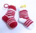 Christmas Mini Socks: Striped & Plain for Tree or Advent Calendar Garland - Crochet Pattern PDF & Video Tutorial (English, French, German)