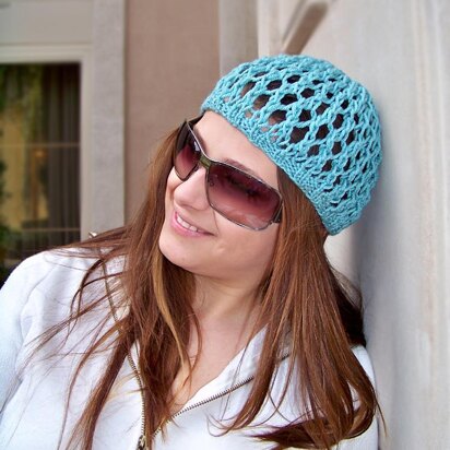 Spring Hat, Summer Hat, Lace Hat, Mesh Hat, Spring Beanie Hat - knitting pattern