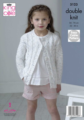 Cardigans in King Cole Cottonsoft Candy DK - 5123pdf - Downloadable PDF