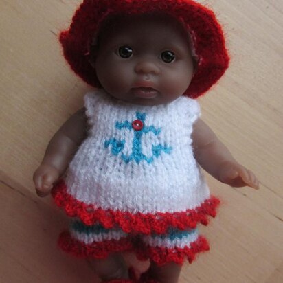 Beach Outfit for 5" Berenguer Doll