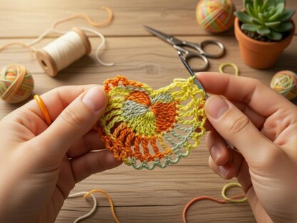 Crochet heart earrings PDF + Video Tutorial