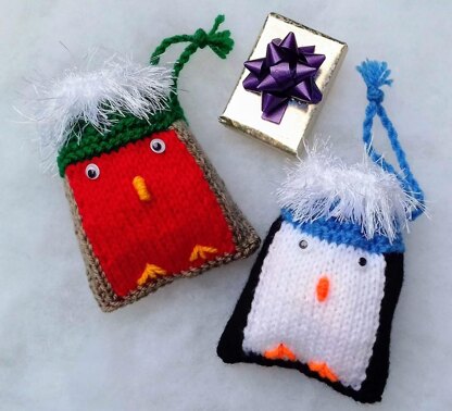 Robin & Penguin Christmas Treat Bags