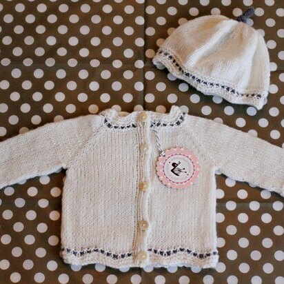 Petit Nuage (Cashmere Cardigan and Baby Beanie) - knitting pattern